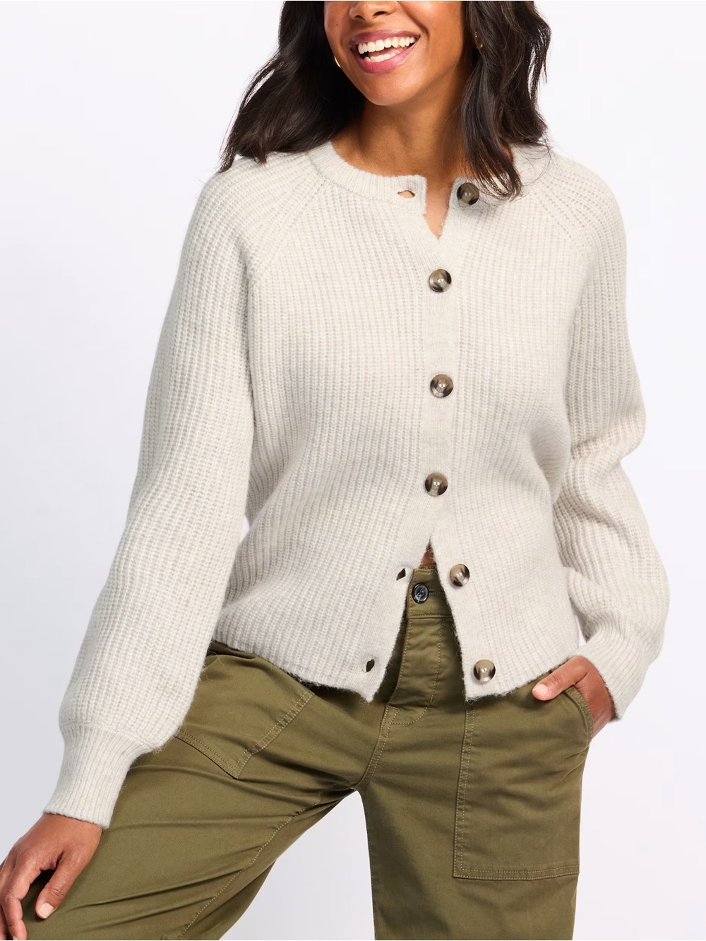 RD STYLE Usha Long Raglan Sleeve Crew Neck Cardigan Sweater | Size Medium NWT